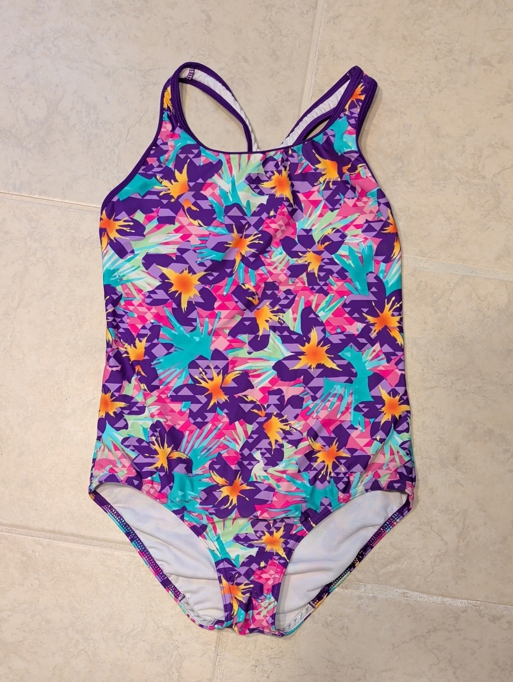 Speedo Girls Floral One Piece Swimsuit